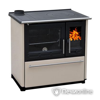 Отопительно-варочная печь Plamen 850 Glas крем труба слева в Брянске