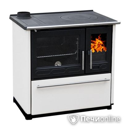 Отопительная печь Plamen 850 Glas белая труба слева в Брянске