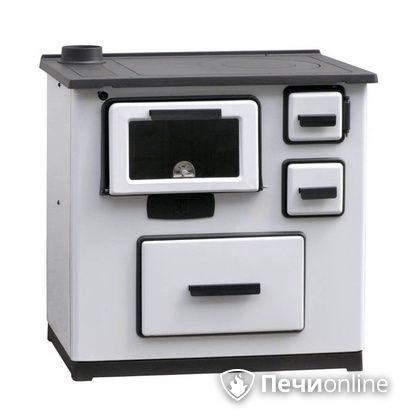 Отопительно-варочная печь Plamen Slavonac белая труба слева в Брянске