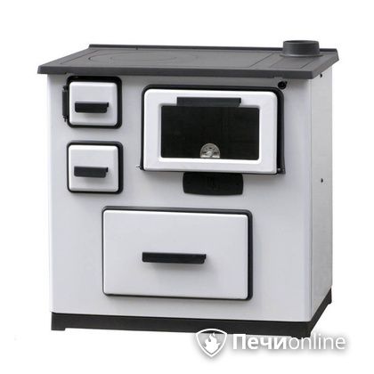 Отопительно-варочная печь Plamen Slavonac белая труба справа в Брянске