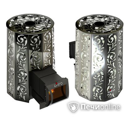 Дровяная печь-каменка GrillD Violet long Жадеит 80 в Брянске