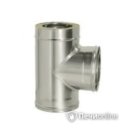 Дымоход Дымок Тройник 90° с изоляцией 0,8 мм. ТRFR90  120/200 в Брянске