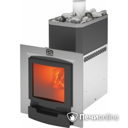 Дровяная банная печь Теплодар Русь 12 ЛНЗП Панорама Профи (дверь 17 с обрамлением) в Брянске