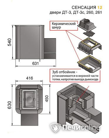 Дровяные печи-каменки Везувий Сенсация 12 Антрацит (ДТ-3С) в Брянске