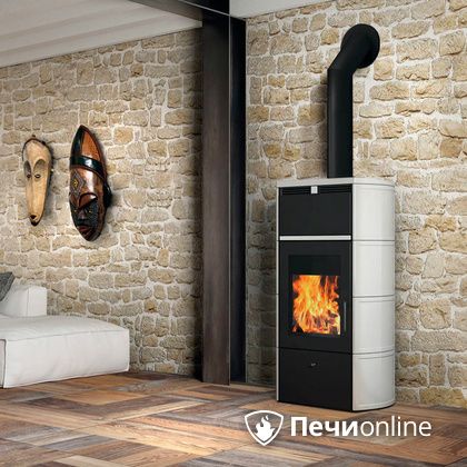 Печь-камин Edilkamin Flamma 24 kw V.A. Bianco Panna с Т/О в Брянске