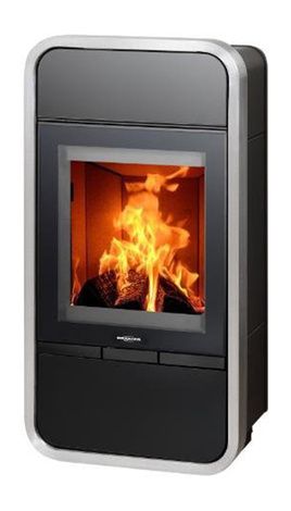 Печь-камин ABX Smart (Trim), черная, нержавеющая сталь в Брянске