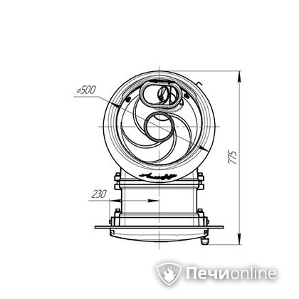 Дровяная печь-каменка Прометалл Атмосфера L комбинированная сетка-ламель Змеевик наборный в Брянске