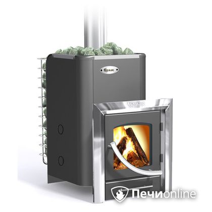 Дровяная банная печь Ермак 12ПС с панорамным стеклом в Брянске