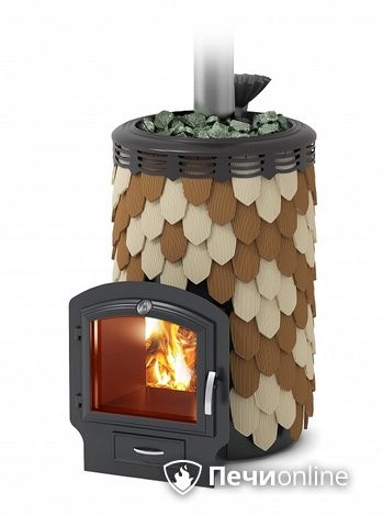 Дровяная банная печь TMF Альфа Панголина Лайт Inox ЧДБСЭ ЗК шамот- терракота в Брянске
