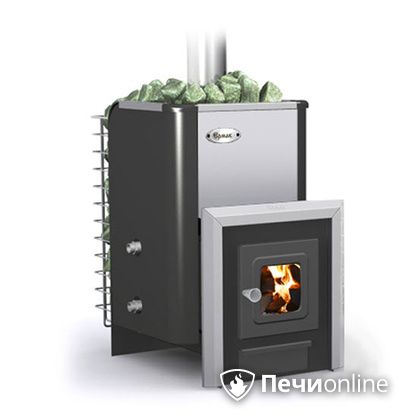 Дровяная банная печь Ермак -Элит 16-С стекло нержавеющая сталь в Брянске