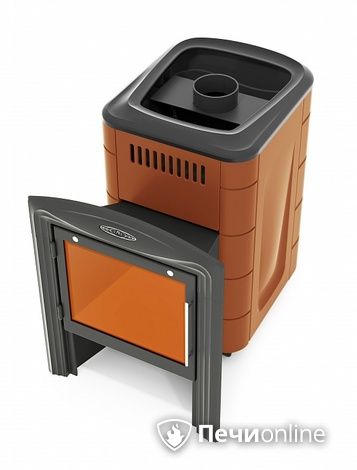 Дровяная банная печь TMF Компакт 2017 Inox Витра терракота в Брянске