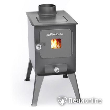 Печь-буржуйка Ермак садовая со стальной плитой со стеклом в Брянске