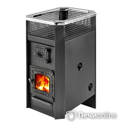 Дровяная банная печь Радуга ПБ-11 с теплообменником 6 мм прочистная дверца в Брянске