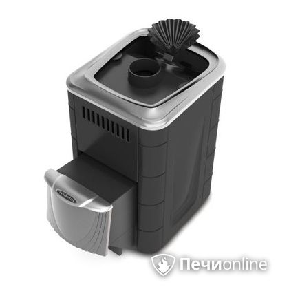 Дровяная банная печь TMF Гейзер Мини 2016 Carbon закрытая каменка нержавеющая дверь антрацит в Брянске
