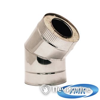 Дымоход УМК Сэндвич-отвод 135°  D140х200 Н+Н 1.0мм 0.5мм по воде в Брянске