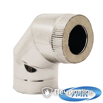 Дымоход УМК Сэндвич-отвод 90° D115х200 Н+Н 0.5мм 0.5мм по воде в Брянске