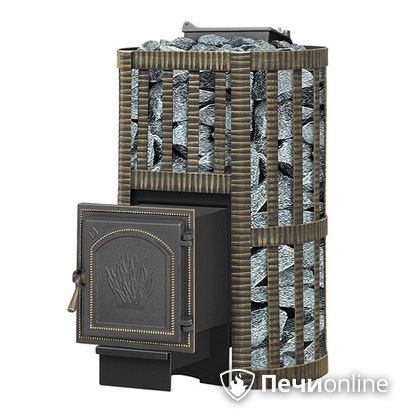 Дровяная банная печь Везувий Ураган Ковка 16 (271) с закрытой каменкой чугун в Брянске