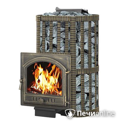 Дровяная банная печь Везувий Ураган Ковка 16 (205) с закрытой каменкой чугун в Брянске