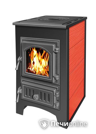 Печь-камин Везувий ПК-01 (270) с плитой 9 кВт красный в Брянске