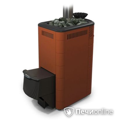 Дровяная банная печь TMF Гейзер XXL 2017 Inox дверь антрацит закрытая каменка терракота в Брянске