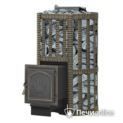 Дровяная банная печь Везувий Ураган Ковка 22 (271) с закрытой каменкой чугун в Брянске