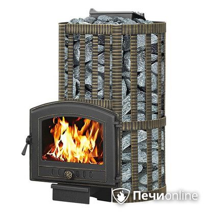 Дровяные печи-каменки Везувий Ураган Ковка 22 (224) с закрытой каменкой чугун в Брянске