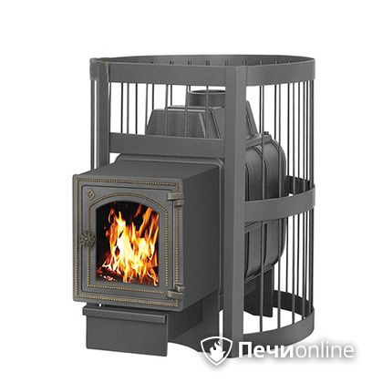 Дровяная банная печь Везувий Легенда Стандарт 16 ДТ-4С чугун в Брянске