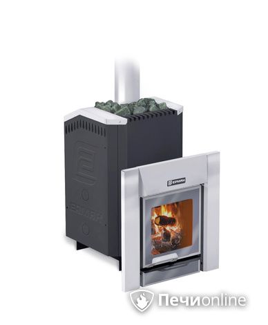 Дровяная банная печь Ермак 12-Премиум чугунная топка 10мм в Брянске